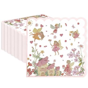 Imagem de 50 peças de Nakpins florais verdes, descartáveis florais para coquetéis de sobremesa guardanapos de mão macios para almoço para churrascos, todas as festas de verão, férias, jantar, remoção de ervas