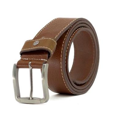 Imagem de Cinto Masculino Democrata Denim Casual Couro Legítimo Largo Fivela Con
