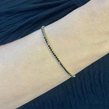 Imagem de Pulseira Riviera Mini Elástico Banhado em Ouro 18k - Anastásia Joias, 