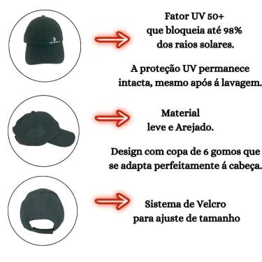 Imagem de Boné Proteção Uv 50+ Básico Leve Unissex Praia Corrida Sol-Unissex