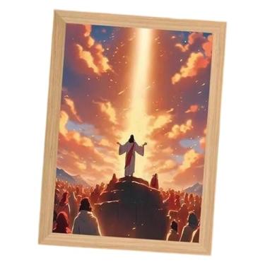 Imagem de Generic Lâmpada de Jesus, lâmpada inspiradora de arte cristã, presente para oração, meditação, imagem iluminada de Jesus 4D para casa de Natal, Style B