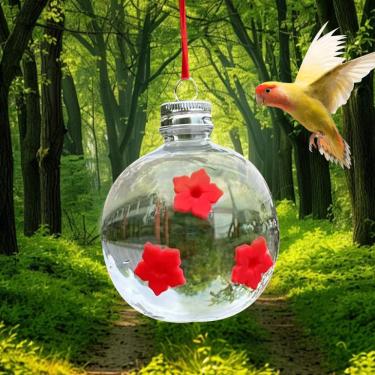 Imagem de Alimentador de pássaros de flores triplas para pendurar - decoração de jardim externo durável, 3 portas de alimentação