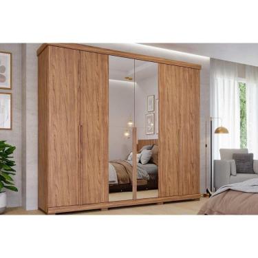 Imagem de Guarda Roupa 6 Portas E 6 Gavetas C- Espelho E Pés Guarapari Avelã - Panan