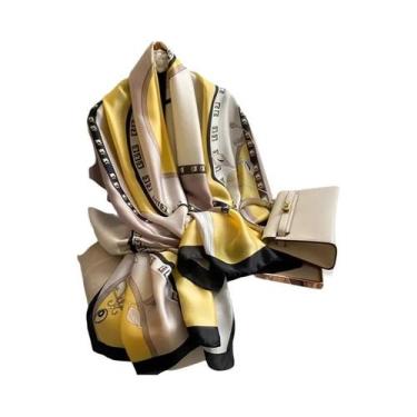 Imagem de Lenço de Seda Feminino Luxo - Macio, Suave, 85x180cm - Ideal para Prai