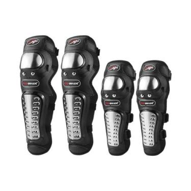 Imagem de Protetores De Joelho E Cotovelo De Aço Inoxidável Para Motocicleta Kit