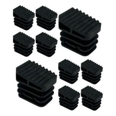 Imagem de Kit 10 Sapata Pé Ponteira Para Escada 30x23mm Interna Preto - EMPÓRIO 