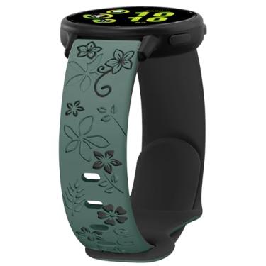 Imagem de Pulseira floral compatível com Garmin Vivoactive 6/Vivoactive 5/3/3 Music, pulseira esportiva feminina de silicone macio de 20 mm para Venu/Venu Sq/Sq2/Forerunner 165/55/245 acessório de substituição