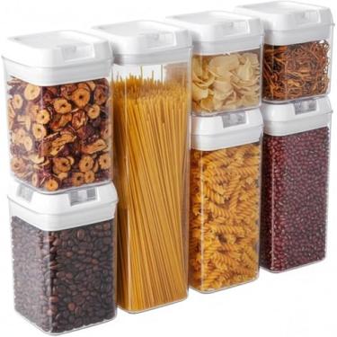 Imagem de Conjunto de Potes Herméticos em Acrílico, Multiuso, Kit com 7 Peças