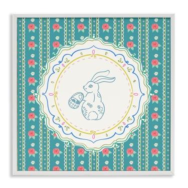 Imagem de Stupell Industries Arte giclée emoldurada preta com estampa de listras de flor, design de Angela Steahling, 61 x 61 cm