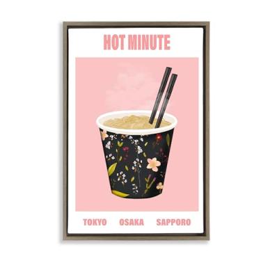 Imagem de Stupell Industries Hot Minute Cup of Noodles Gray Framed Floater Canvas Wall Art, design by A Barefoot Stylist, 25 x 17