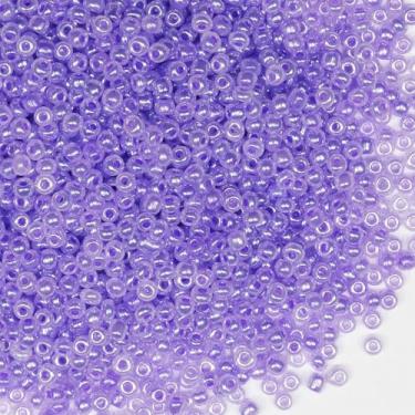 Imagem de Contas de sementes roxas azuis claras de 3 mm para fabricação de joias 200 gramas, cerca de 6.500 peças, artesanato de vidro 8/0 para fazer brincos, pulseiras, pingentes, joias de cintura, contas de