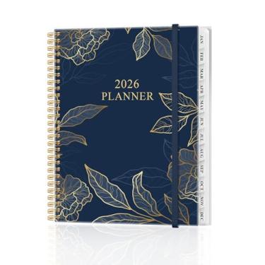 Imagem de Agenda 2026 – Agenda semanal e mensal do ano acadêmico de janeiro de 2026 a dezembro de 2026, agenda 2026 com bolso interno, faixa elástica, encadernação de fio duplo, organizador diário perfeito, 21