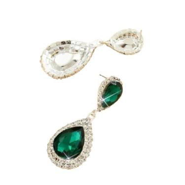 Imagem de Brincos com pingente de gota de strass vintage lustre de cristal brinco de noiva brinco de zircônia cúbica brinco de gota de lágrima brinco de casamento presente para mulheres, Strass, Sem pedra