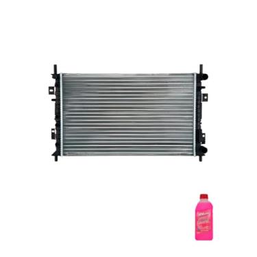 Imagem de Kit Radiador Ford Fiesta 2002/2010 Com Ar + Aditivo Radiador Visconde Rosa Pronto Uso