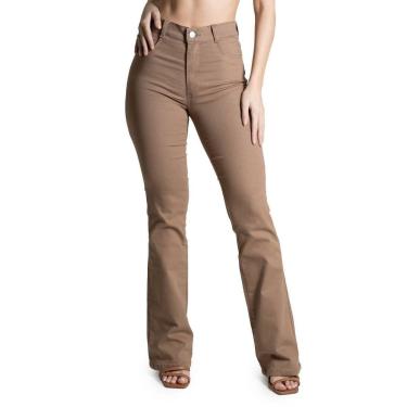 Imagem de Calça Sarja Sawary Boot Cut - 274346 - BEGE CAPUCCINO 46-Feminino