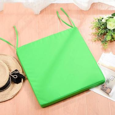 Imagem de Almofadas de cadeira para cadeiras de jantar, almofadas de assento para cadeiras de cozinha com gravatas, capa lavável e removível que não desbota, almofadas de assento redondas de 40,6 cm, verde, 6