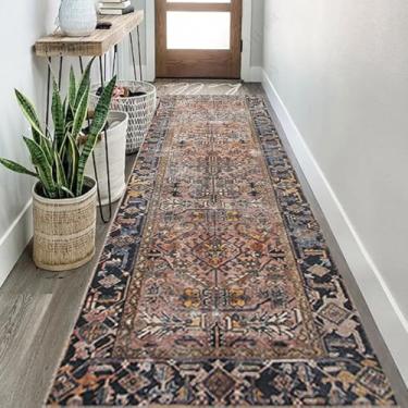 Imagem de HGTRH Tapete de corredor antiderrapante por metro, tapete de entrada para casa exterior grande, tapetes de área lavável macio geométrico para corredor, sala de estar, quarto, cozinha, lavandaria B 80