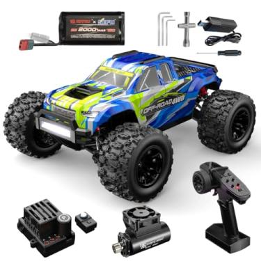 Imagem de Speedywheels MJX 14208 1:14 Scale 4WD Brushless RC Bigfoot Truck 41 km/h High Speed RTR Off-Road Truck, 2.4 GHz Remote, 7.4V 2000mAh Battery, 88mm All-Terrain Tires, Big Wheel Monster