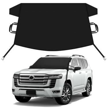 Imagem de EcoNour Capa de neve para carro compatível com Toyota Landcruiser | Capa de para-brisa para gelo e neve com tiras de gancho em S | Capa para carro de inverno Oxford 600D resistente, impermeável e