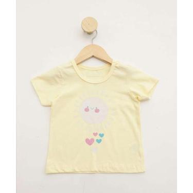 Imagem de Camiseta Infantil Estampa Sol Manga Curta Marisa Tam 1-05180, Amarelo,
