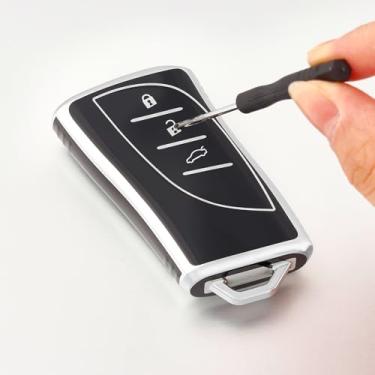 Imagem de Capa para chave de carro compatível com Lexus ES350 ES300h UX200 LS500 LS500H LC500 LC500h protetor de chave inteligente (acessório de reposição, não OEM)