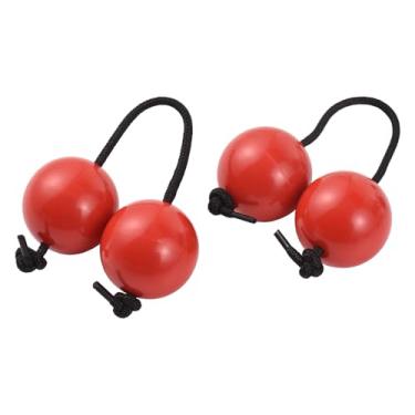 Imagem de Walmeck Bola Rítmica de Aslatuas, Bolas de Areia Rítmica de Casca Abd, Contas de Ferro, Corda de Escalada, Som Suave, Atividades Musicais, Iniciantes, 2 PCs, Vermelho, Azul, Preto, (Vermelho)