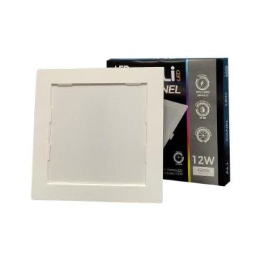 Imagem de Painel Plafon Led Embutir Quadrado 12W 6500K (Branco Frio) 840L Bivolt