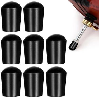 Imagem de DOPENSPI 8 peças de ponta de borracha para violoncelo, tampa de pino de violoncelo preta antiderrapante para violoncelos rolhas de pino de cauda acessórios de instrumento protetor de pinos para a
