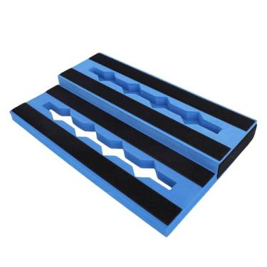 Imagem de Luocute Pedaleira de Guitarra, Placa de Pedal de EVA Antiderrapante Com Design Oco para Pedais de Efeito de 6 a 10, Leve Com Tiras de Fixação de Toque Lateral, Azul