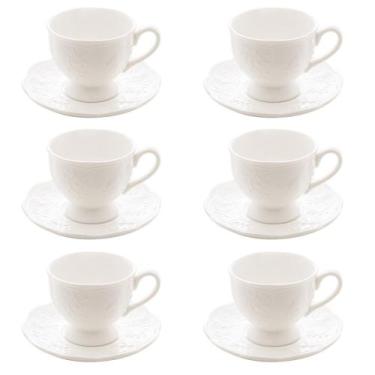 Imagem de Conjunto 06 Xícaras de Chá de Porcelana New Bone Butterfly Flower 200 