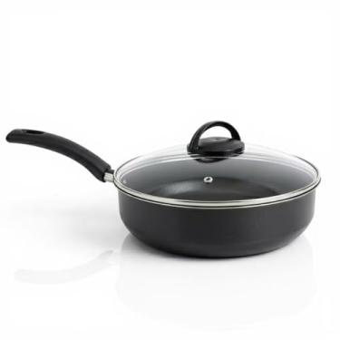 Imagem de Frigideira Funda com Tampa 22cm Antiaderente Teflon, Preta, Grande