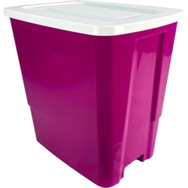 Imagem de Porta Ração 20kg com Tampa Hermética e Sistema Antiformiga – Container para Cães e Gatos(Rosa)