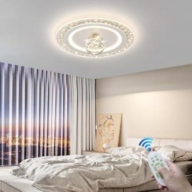 Imagem de Luminária de teto moderna em LED, criativa, em formato de anel, para sala de estar. Lustre dourado com luz dimerizável e controle remoto, função de luz noturna. Ideal para quartos de hotel,