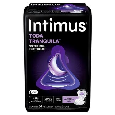 Imagem de Absorvente Intimus Toda Tranquila Noite Suave com Abas Extra Longo 24 Unidades