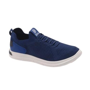 Imagem de Tênis Masculino Slip On Knit Tipo Meia Calce Fácil Leve Confortável Respirável (Azul Marinho, BR, Adulto, Numérico, 42)