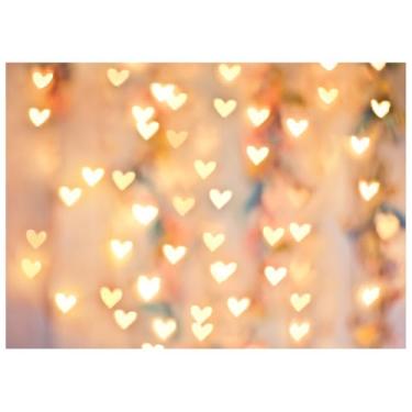 Imagem de WOLADA Cenário fotográfico de dia dos namorados – fundo de foto bokeh de coração quente e claro para cabine de fotos do dia dos namorados, festa romântica, retratos de casal e sessões de estúdio 25 x