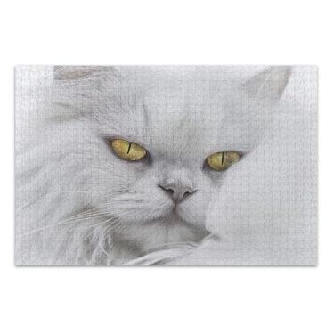 Imagem de Quebra-cabeça de 1000 peças para adultos gato preguiçoso bonito arte de close-up divertido quebra-cabeça bobo cena de outono arte animal flor, 75 x 19,7 centímetros