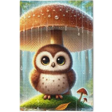 Imagem de Quebra-cabeça de cogumelo de coruja fofo personalizado 500 peças para família adulta presentes de elefante branco exclusivo divertido brinquedo adulto arte animal flor, 52 cm x 37,8 cm
