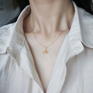 Imagem de Colar elegante com pingente de sereia de cristal para mulheres delicado CZ cauda de peixe gargantilha corrente ajustável moda delicada aniversário de casamento joia de dia dos namorados 45,7 cm