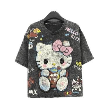 Imagem de 25 anos nova Hello Kitty Graffiti Series 3D Mesh respirável camiseta p