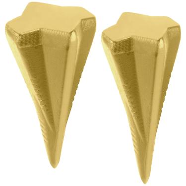 Imagem de ZEONHAK 2 peças, 2 tamanhos, cunha de divisão de madeira de diamante, 1,6 kg, 2,3 kg, 4 direções, cunha divisora de madeira de 4 direções para divisão de madeira, ouro