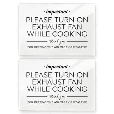 Imagem de Reilly Originals 10 x 15 cm, ligue o exaustor enquanto cozinha ~ Placa de designer ~ Pronto para colar ~ Acabamento premium, durável (2)