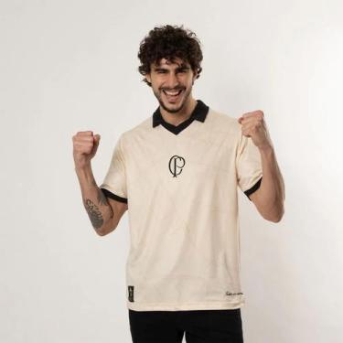 Imagem de Camiseta Polo Masculina Corinthians 115 Anos - Surf Center, Bege, M
