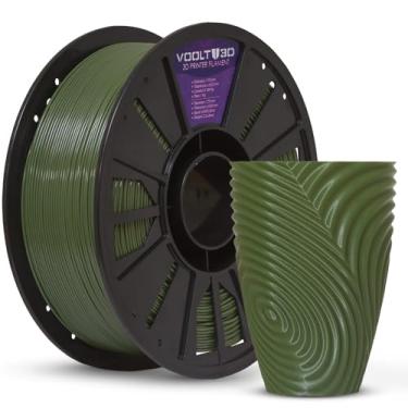 Imagem de Filamento 3D PETG HF 1.75mm Voolt3D 1kg - Alta Fluidez, Resistência e Brilho - Compatível com Todas as Impressoras 3D (Verde Oliva)