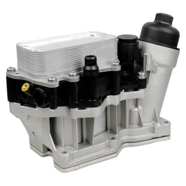 Imagem de Compatível com BMW 328D 535D xDrive 740LD X3 X5 xDrive30d 2.0L 3.0L L4 L6 2014 2015 2016 2017 2018 11428507697 Conjunto de alumínio atualizado do filtro do refrigerador de óleo do motor