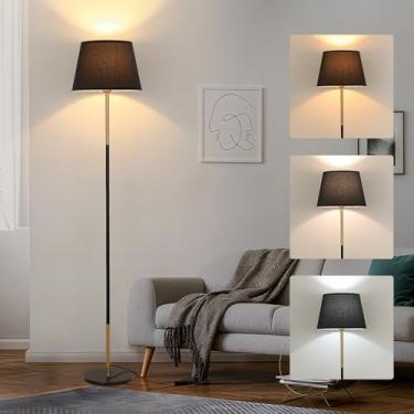 Imagem de Feijidengshi Luminária de chão moderna para sala de estar, luminária de chão elegante com 3 lâmpadas de LED reguláveis de temperatura de cor, lâmpada pequena alta de 152 cm, lâmpada de pé para