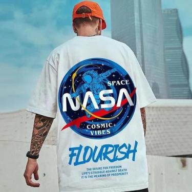 Imagem de Camiseta Vintage De Moda Com Estampa De Astronauta Da NASA Para Homens