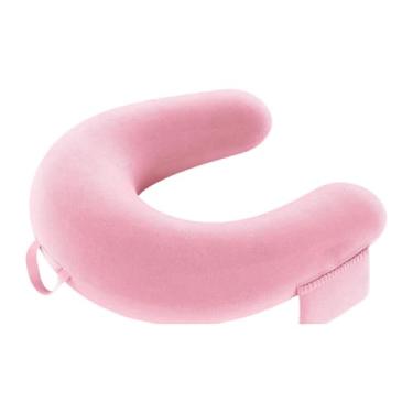 Imagem de SiaBiced Almofada de leitura para jogos, apoio de braço, respirável, ergonômica, confortável, em formato de U, para usar no colo, no sofá ou na cama, Rosa