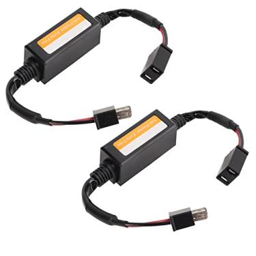 Imagem de aqxreight Decodificador de LED para Faróis H4 - Chicote de Resistor de Cintilação para Corrigir Códigos de Erro - Solução Plug and Play para Luzes Reversas de Piscas - Elimina o Piscar da Lâmpada