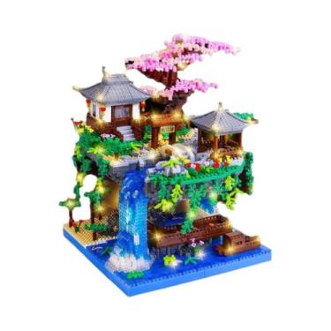 Imagem de Blocos De Montar Buquê De Orquídeas: Modelo De Planta Bonsai, Flores A